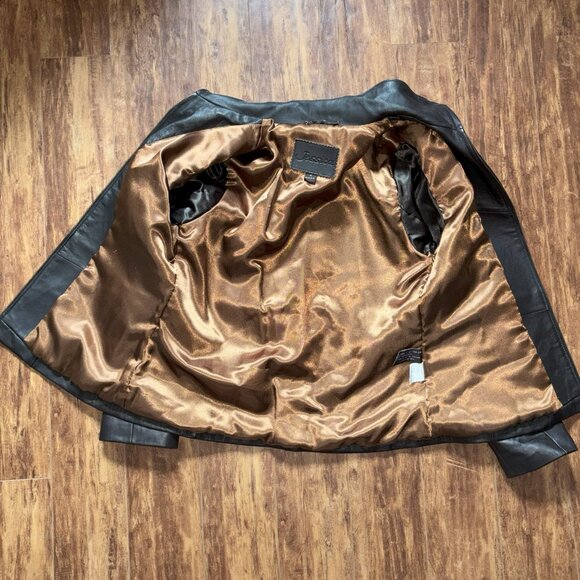 Chocolate Brown Leather Jacket - Picture 6 of 6